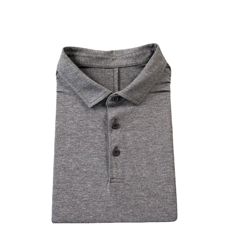 Lululemon Heathered Purple Evolution Performance Short Sleeve Polo Shirt Mens S